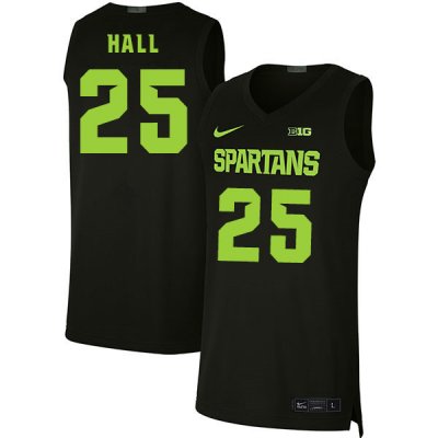 Men Malik Hall Michigan State Spartans #25 Nike NCAA Black Authentic College Stitched Basketball Jersey QN50U41EN